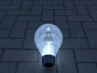 Light Bulb on Floor Low-poly 3D model