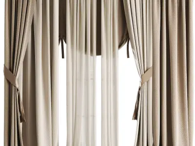 Silk and Cotton Curtain Low-poly 3D model 3
