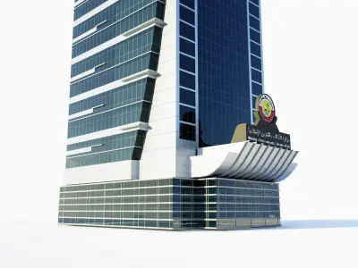 AKH tower - Qatar doha Low-poly 3D model