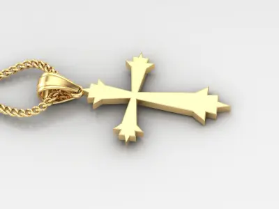 Light Gold 18K Cross Pendant 1CP004 3D print model