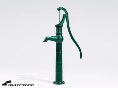 Garden Hand Pump Low-poly 3D model
