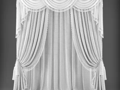 Curtain with tassels Low-poly 3D model order