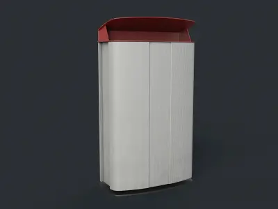 Street Trash Can 28 PBR Game Ready Low-poly 3D model