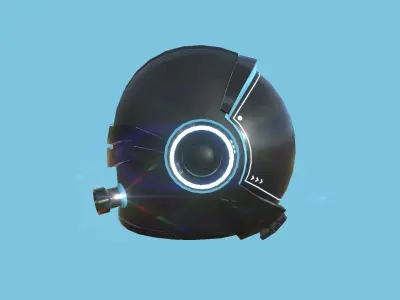 Astronaut Helmet 07 - Full Black - Character Design Fashion Low-poly 3D model