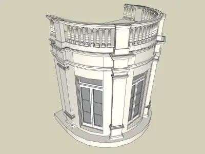 bay window curve in classical architecture 3D model