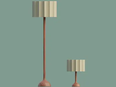 Natural lamp set Low-poly 3D model