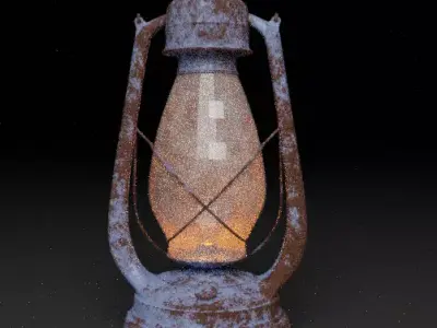 Old lantern Low-poly 3D model