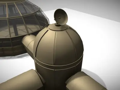 Low-poly Moonbase Concept Low-poly 3D model