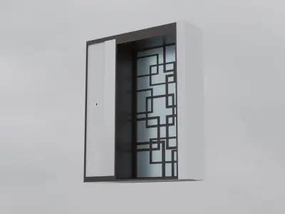 Japanese Inspired Doorway Low-poly 3D model