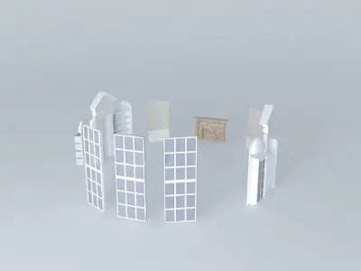 Oval Office  Windows doors fireplaces and shelves Free 3D model