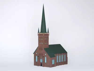 Church with roof 3D model