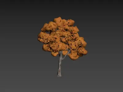 Low Poly Tree Autumn Stylish Low-poly 3D model