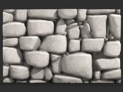 Stylized Cobblestone Wall Asset 3D print model