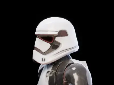 Storm Trooper rigged PBR game character Low-poly 3D model