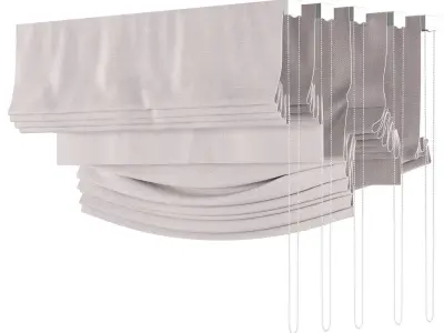 Roman Curtains 70 Five Types Corona 3D model