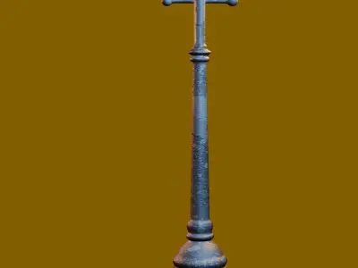 Street lamp of the 18th and 20th centuries Low-poly 3D model