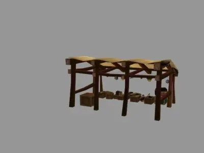 old market Low-poly 3D model