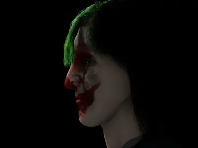 Joker Head  rigged animated  3D model