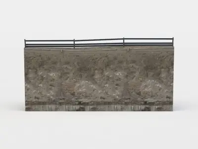 Wall fragment Low-poly 3D model