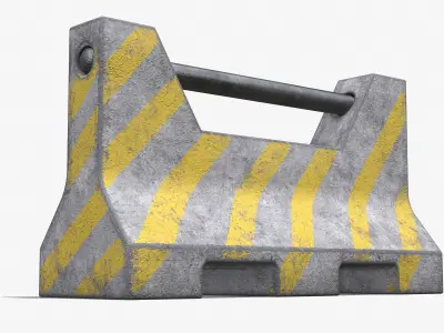 Concrete Barrier PBR 3D model Low-poly 3D model