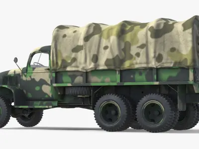 World War II Tactical Supply Truck Camo Simplified 3D model