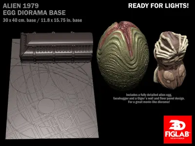 ALIEN EGGS BASE DIORAMA 3D model