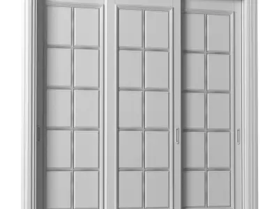 Interior sliding doors in classic style 3D model