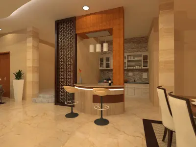 3D house with full interior  3D model