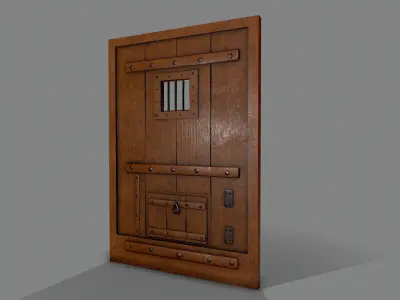 Medieval Door-3 Low-poly 3D model