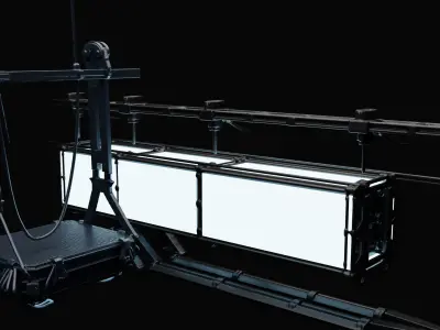 Concert Stage Lights Truss System Set of 3 3D model