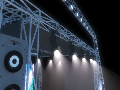 concert stage  Low-poly 3D model