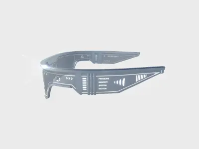 SciFi Glasses Visor 06 White - Character Design Fashion Low-poly 3D model