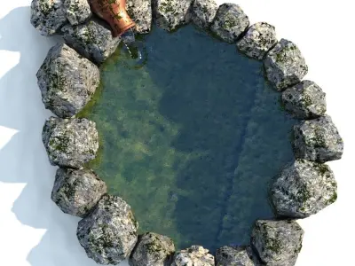 Decorative garden pond 3D model