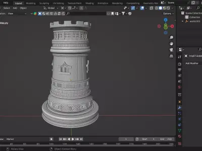Medieval Japanese Rook Chess Piece 3D print model
