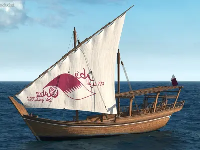  Traditional Wooden Qatar Boat 
