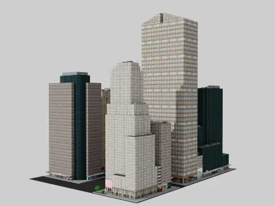 City Downtown Skyscraper 3D model