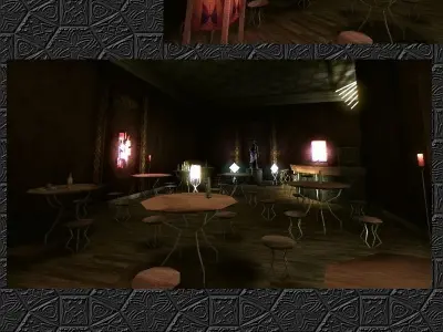 Lowpoly Bar Set SciFi Low-poly 3D model