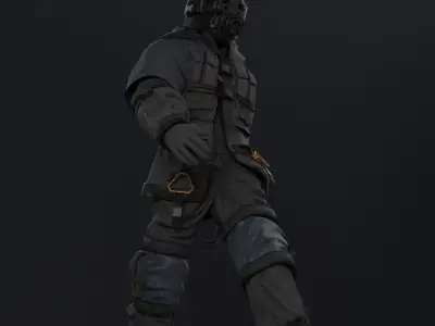 Scifi Character - Cyberpunk Enforcer Low-poly 3D model