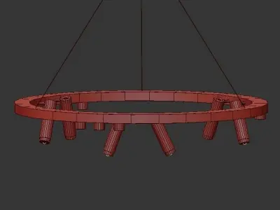 AGVID circular pendant light gold 3D model