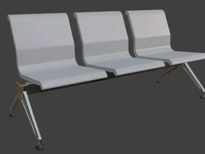 Modern Waiting Room Bench 3D Model 3D model