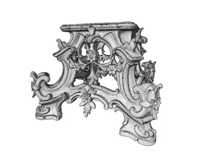 Ornate Rococo Pedestal - Decorative Sculpture Base 3D model
