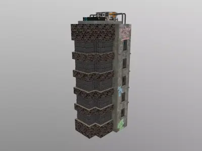 Cyberpunk City - Building 41 Low-poly 3D model