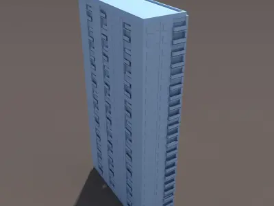 Residential Highrise Building 1 Low Poly 3d Model Low-poly 3D model