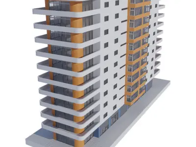 Residential Building with internal 3 3D model