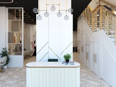 Beauty Salon Interior Scene 3D model  3D model