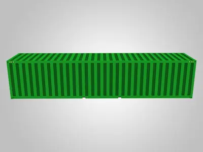 Voxel Shipping Container 40ft Low-poly 3D model