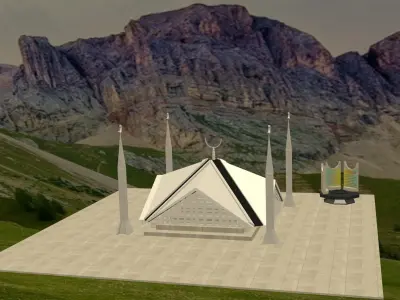 Faisal Mosque Low-poly 3D model