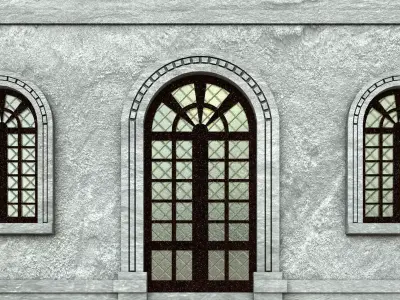 Windows facade 3D model