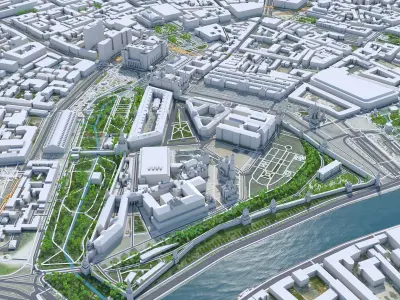 Moscow Downtown Russia  Low-poly 3D model