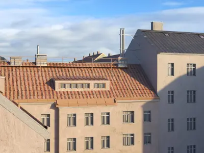 Countyard Facade Residantial Building  3D model